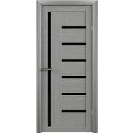 Двері Albero, колекція Trendoors, мода Bianca, колір ясен димчастий скло чорне Зображення